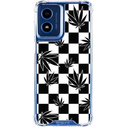 Marijuana Checkered Moto G 5G (2024) Clear Case